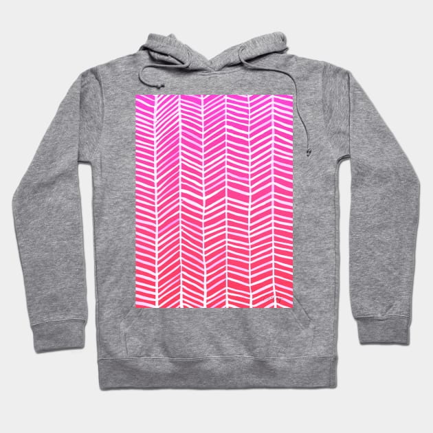 Herringbone Pink Hoodie by CatCoq